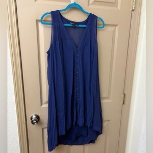 Elizabeth and James Navy Silk 2 layers Dress